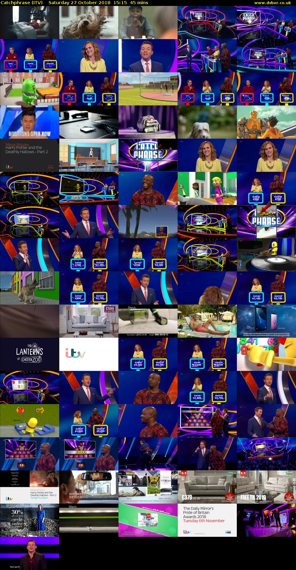 Catchphrase (ITV) Saturday 27 October 2018 15:15 - 16:00