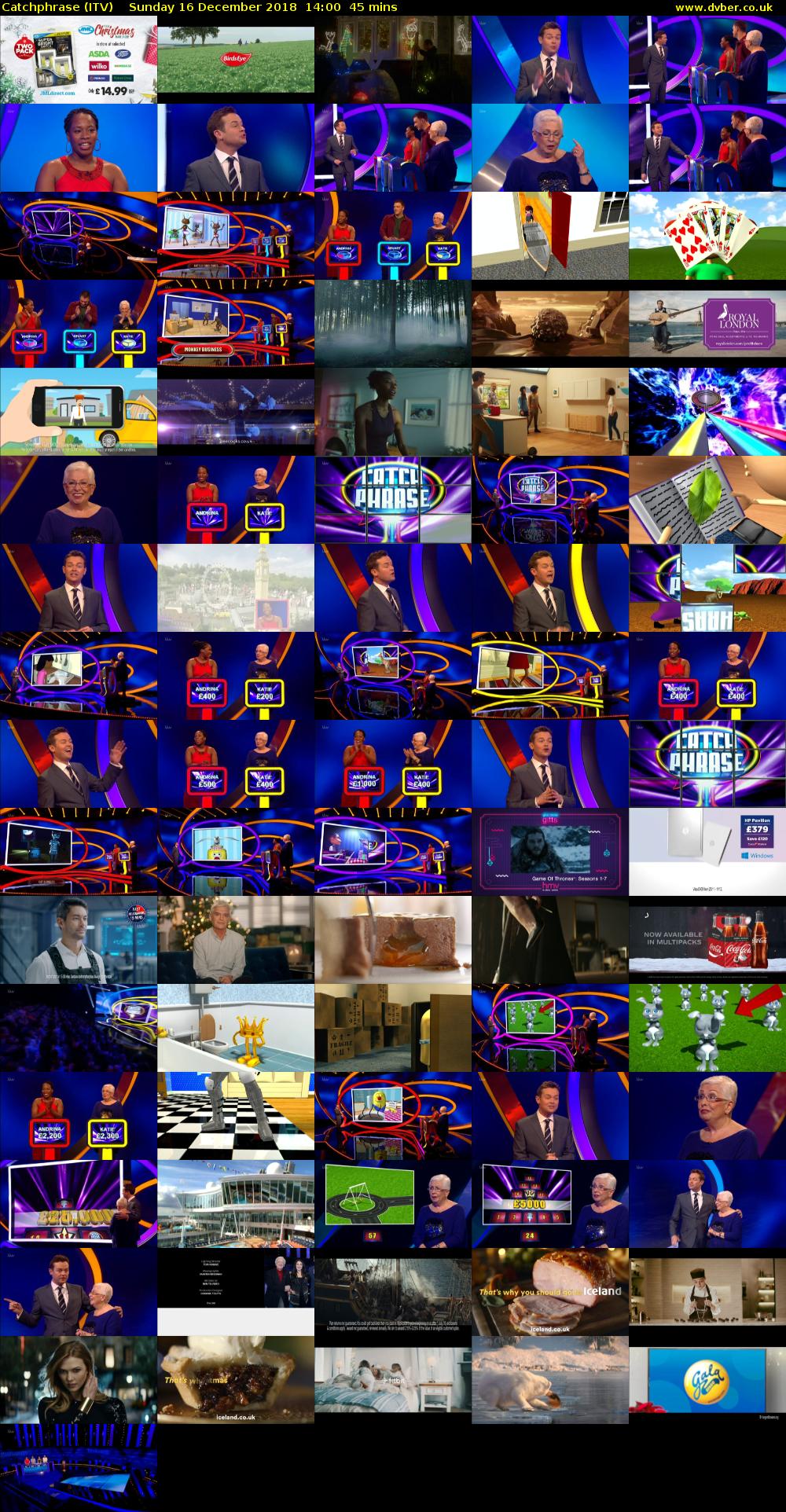 Catchphrase (ITV) Sunday 16 December 2018 14:00 - 14:45