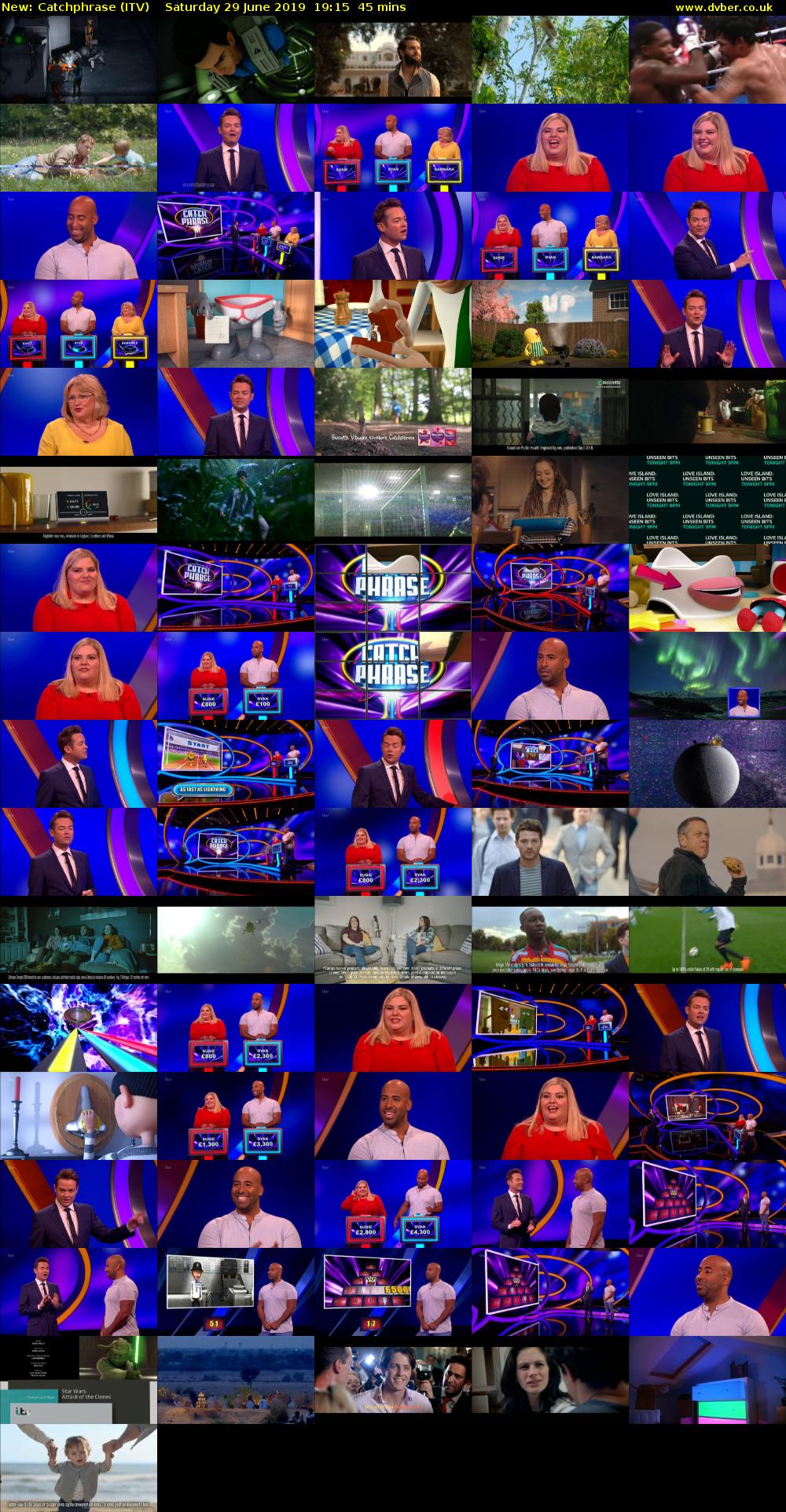 Catchphrase (ITV) Saturday 29 June 2019 19:15 - 20:00