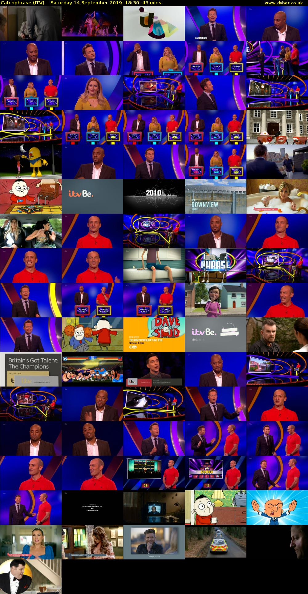 Catchphrase (ITV) Saturday 14 September 2019 18:30 - 19:15