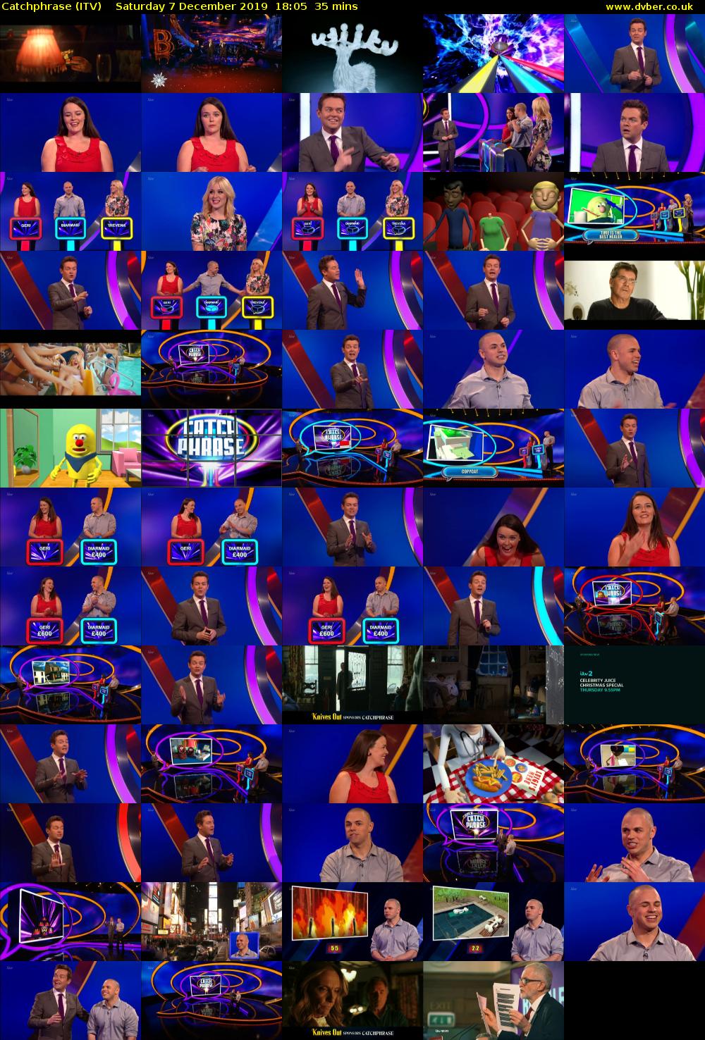 Catchphrase (ITV) Saturday 7 December 2019 18:05 - 18:40