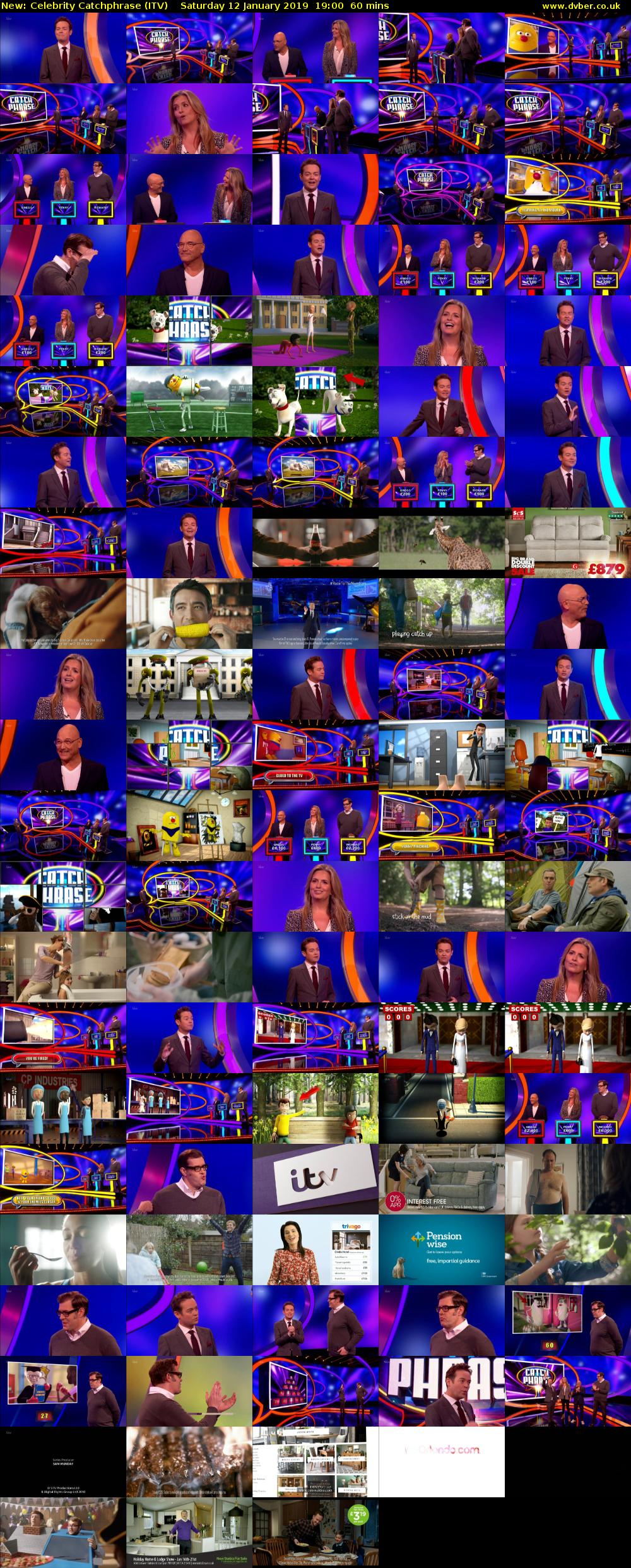 Celebrity Catchphrase (ITV) Saturday 12 January 2019 19:00 - 20:00