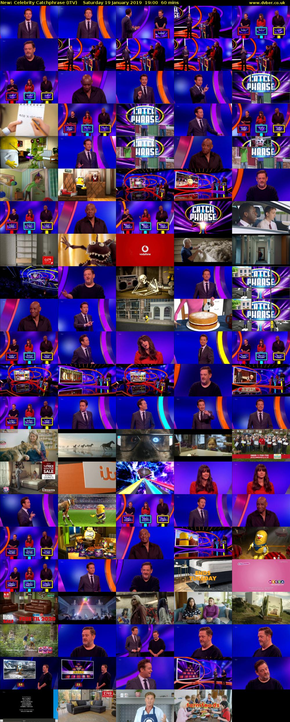 Celebrity Catchphrase (ITV) Saturday 19 January 2019 19:00 - 20:00