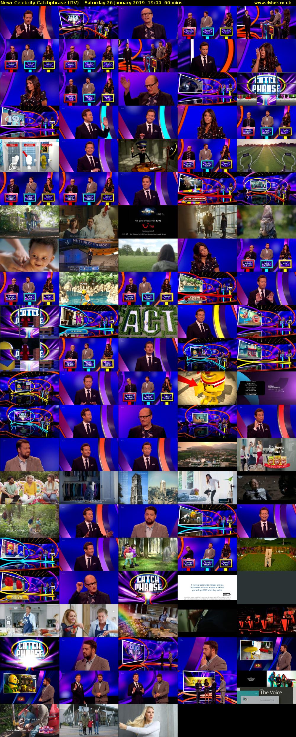 Celebrity Catchphrase (ITV) Saturday 26 January 2019 19:00 - 20:00