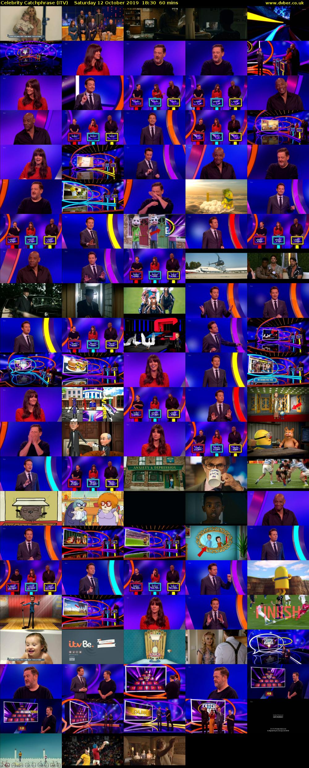 Celebrity Catchphrase (ITV) Saturday 12 October 2019 18:30 - 19:30