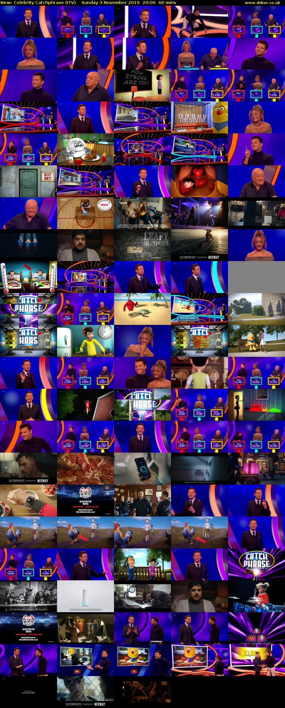 Celebrity Catchphrase (ITV) Sunday 3 November 2019 20:00 - 21:00