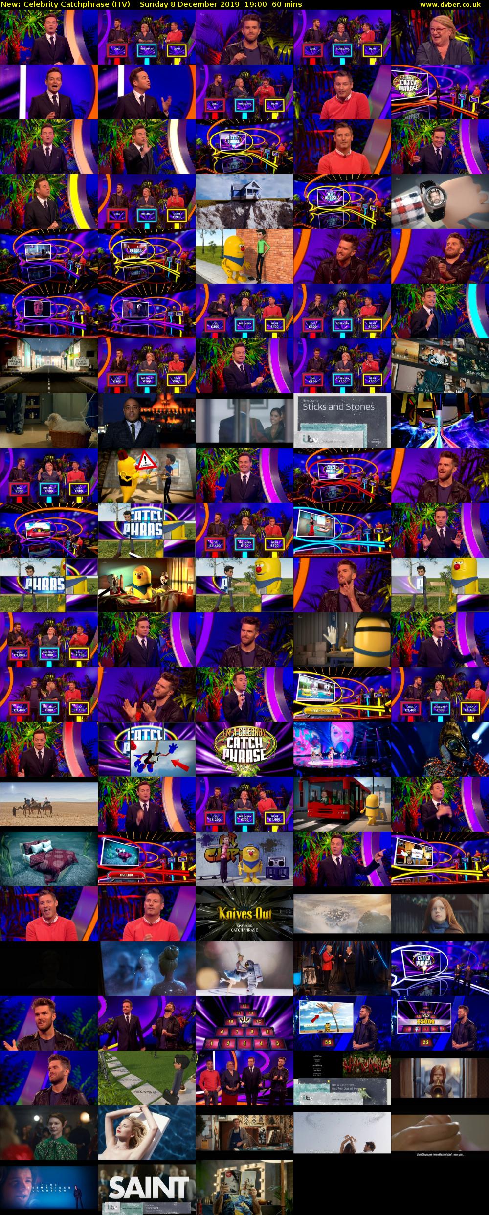 Celebrity Catchphrase (ITV) Sunday 8 December 2019 19:00 - 20:00