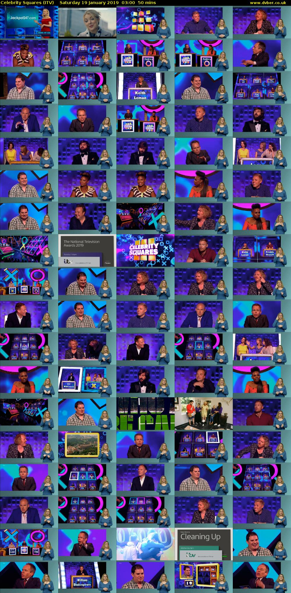 Celebrity Squares (ITV) Saturday 19 January 2019 03:00 - 03:50