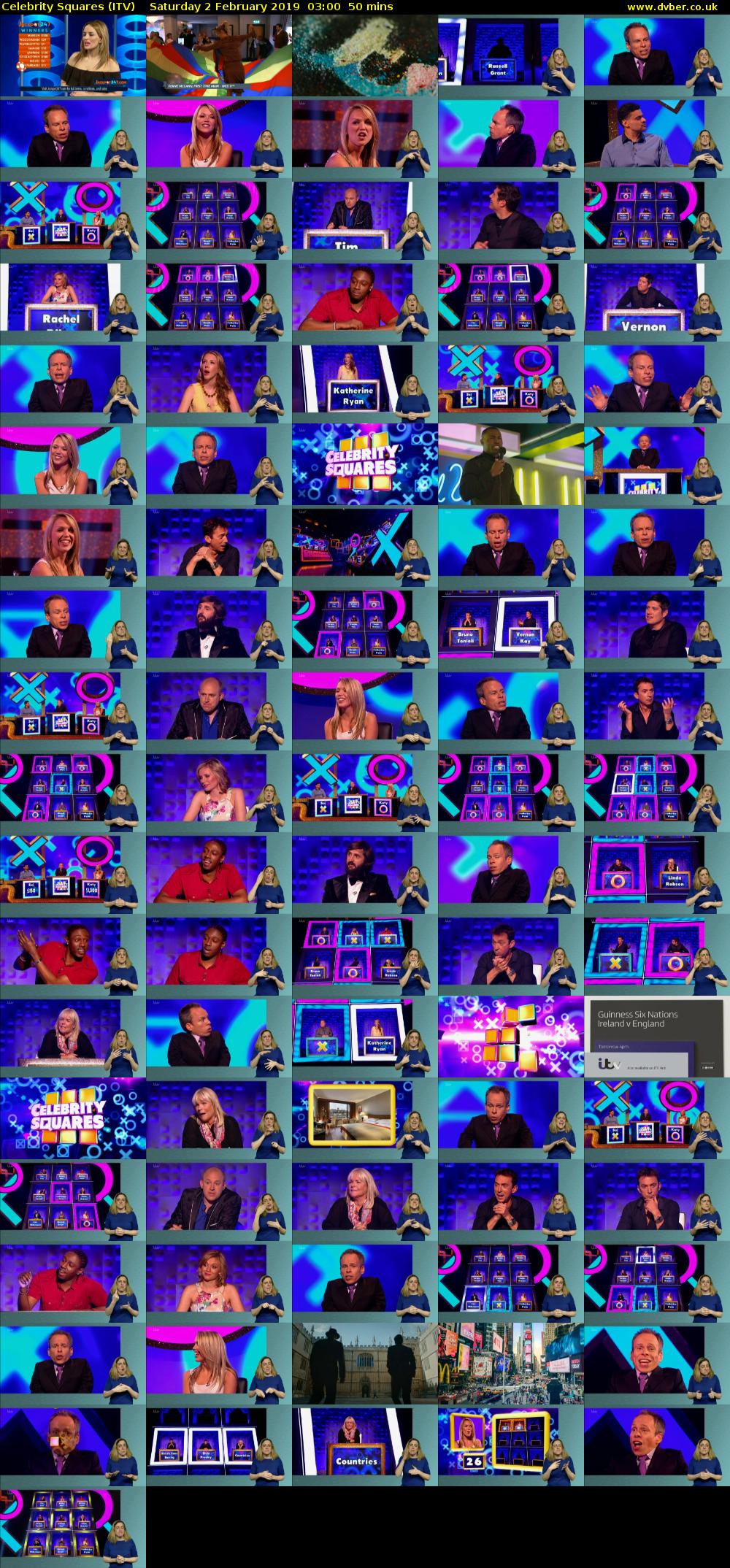 Celebrity Squares (ITV) Saturday 2 February 2019 03:00 - 03:50