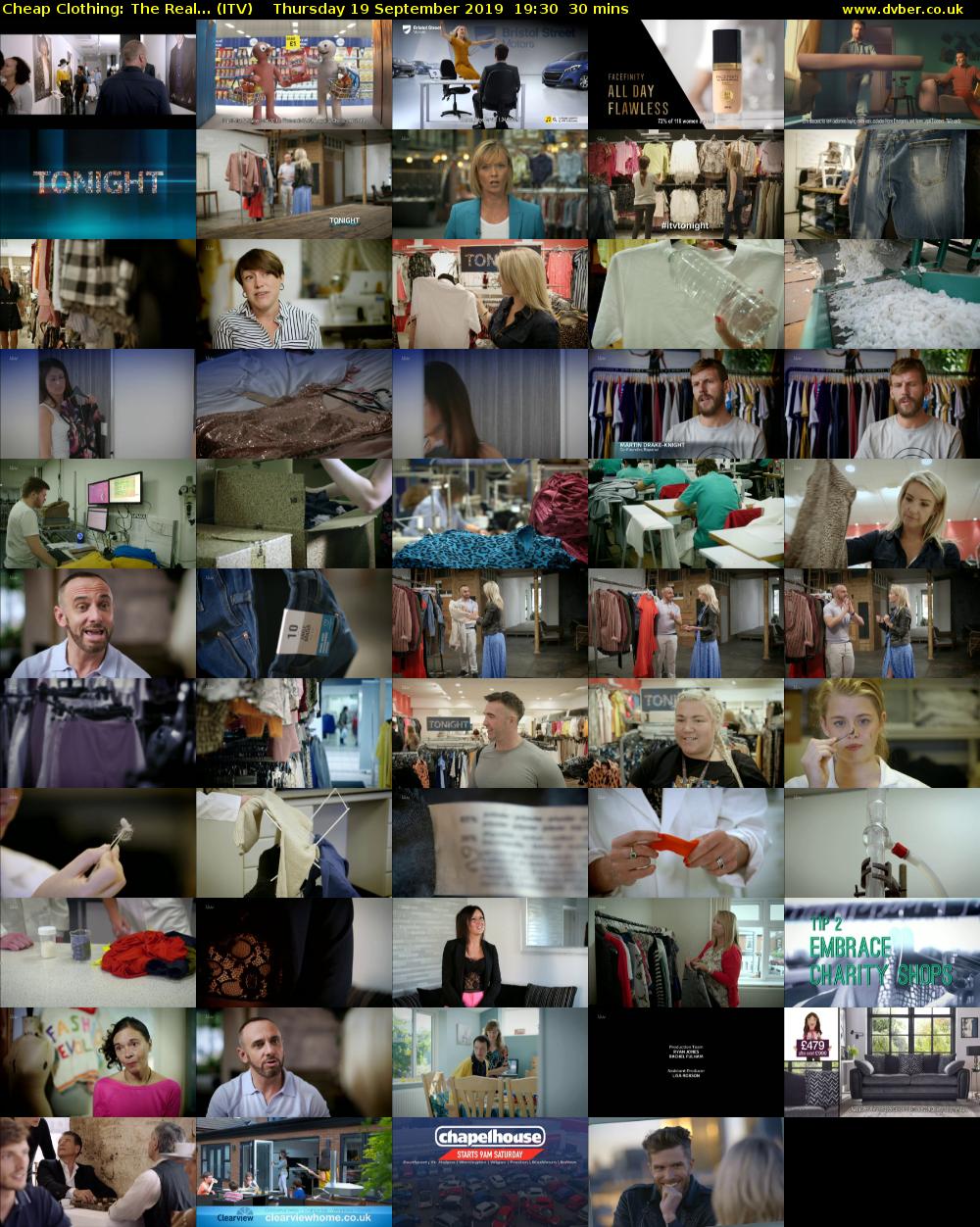 Cheap Clothing: The Real... (ITV) Thursday 19 September 2019 19:30 - 20:00