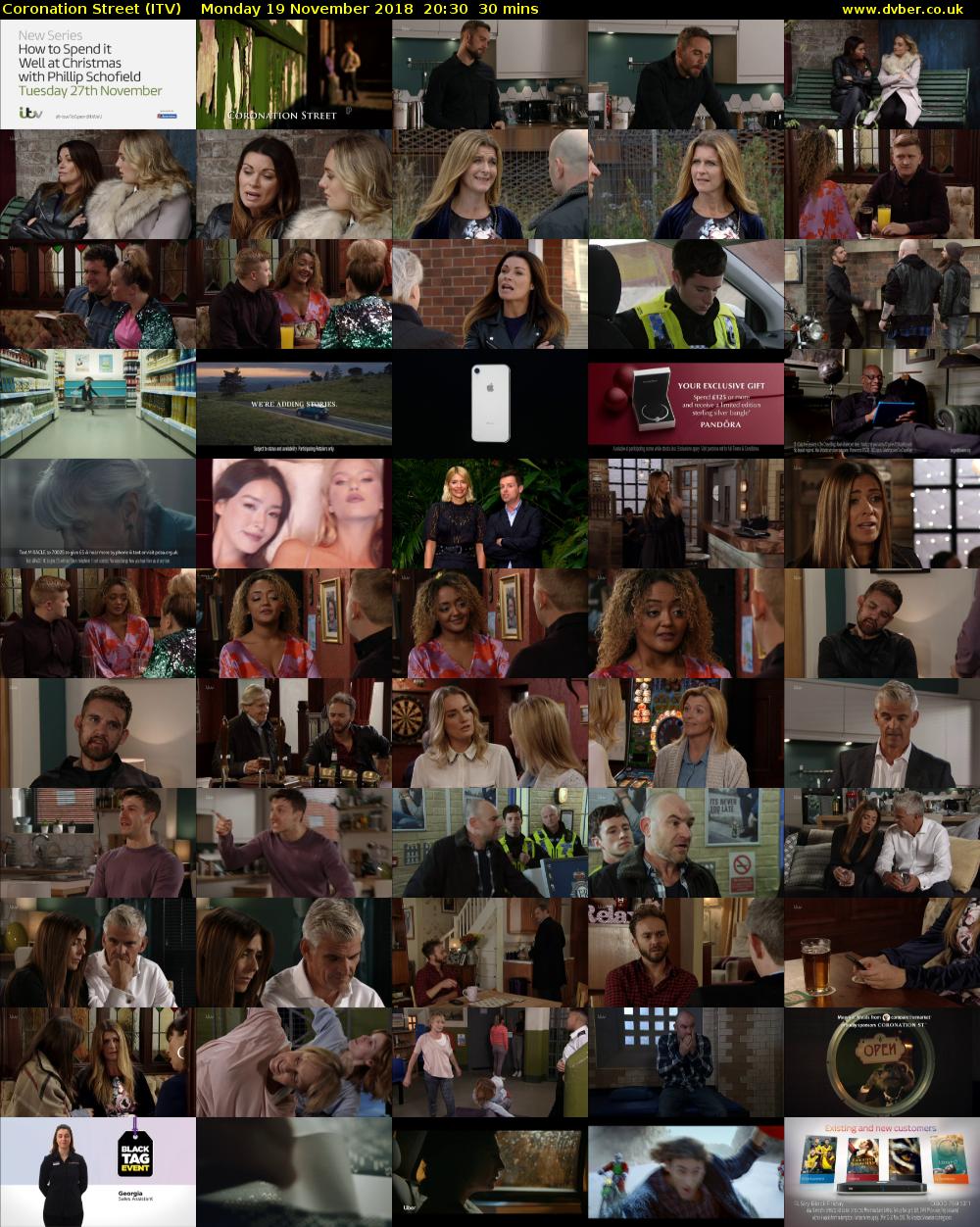 Coronation Street (ITV) Monday 19 November 2018 20:30 - 21:00