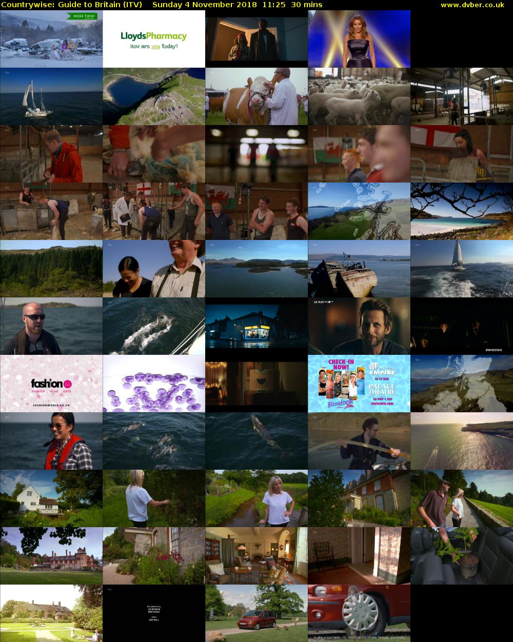 Countrywise: Guide to Britain (ITV) Sunday 4 November 2018 11:25 - 11:55