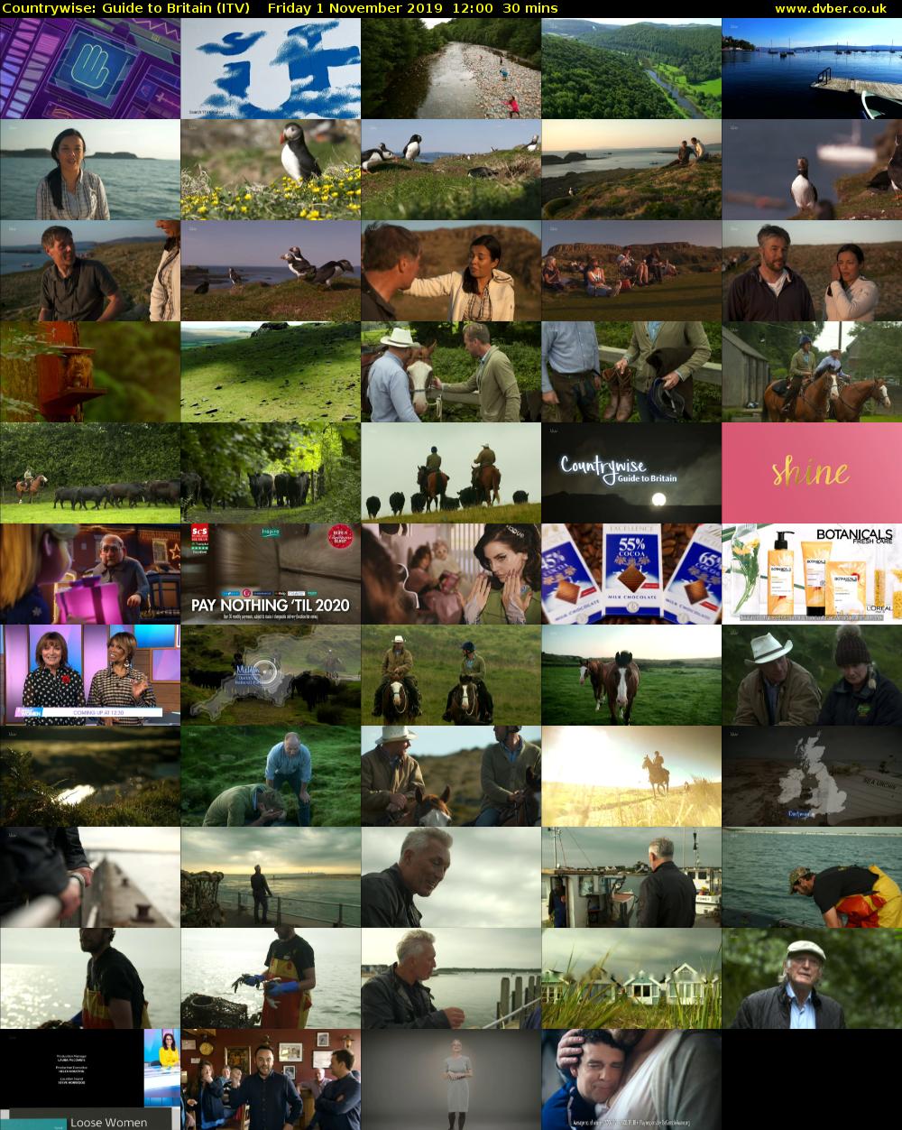 Countrywise: Guide to Britain (ITV) Friday 1 November 2019 12:00 - 12:30