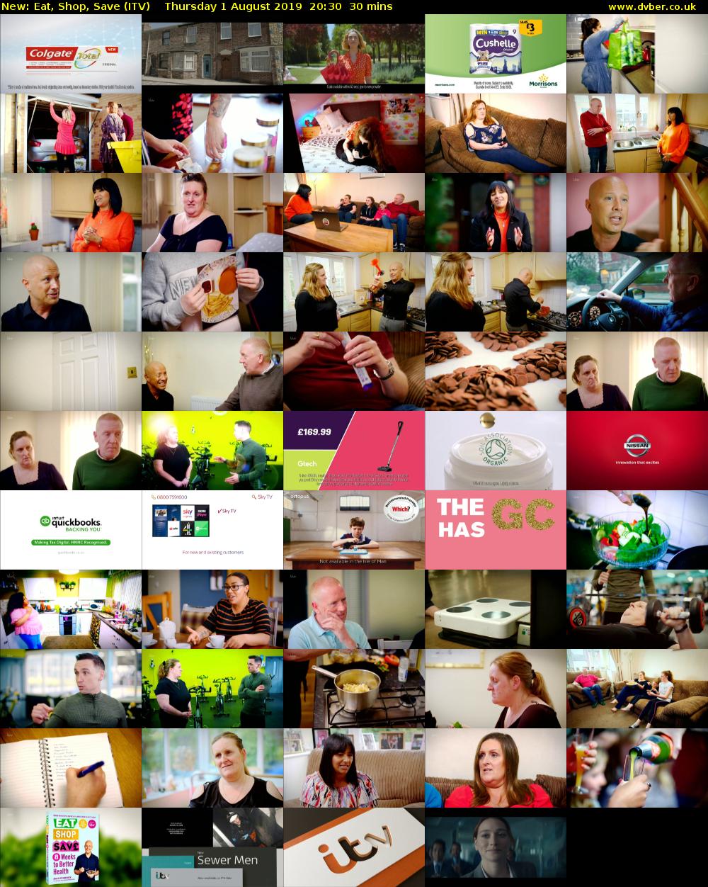 Eat, Shop, Save (ITV) Thursday 1 August 2019 20:30 - 21:00