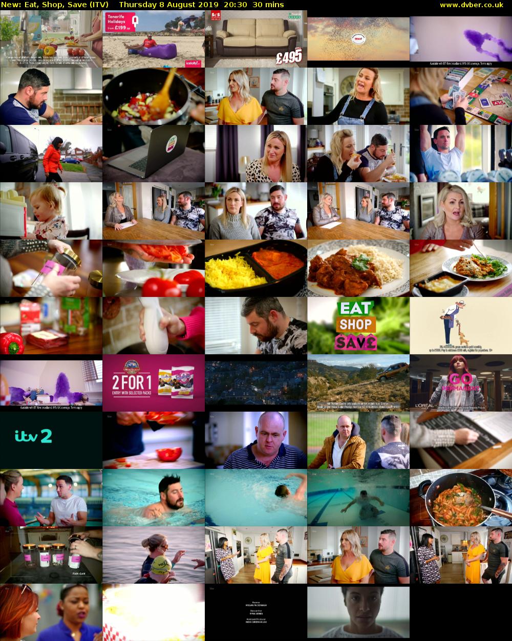 Eat, Shop, Save (ITV) Thursday 8 August 2019 20:30 - 21:00