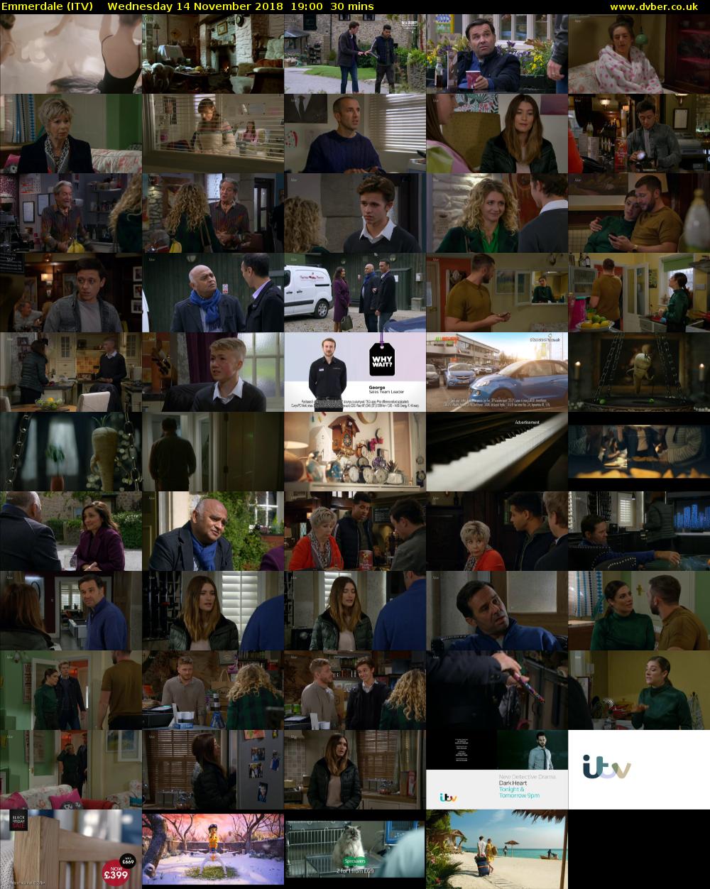 Emmerdale (ITV) Wednesday 14 November 2018 19:00 - 19:30
