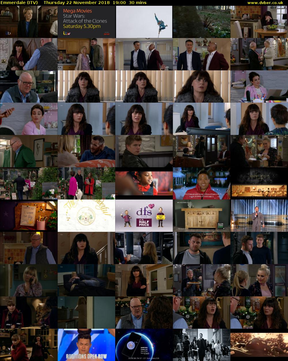 Emmerdale (ITV) Thursday 22 November 2018 19:00 - 19:30