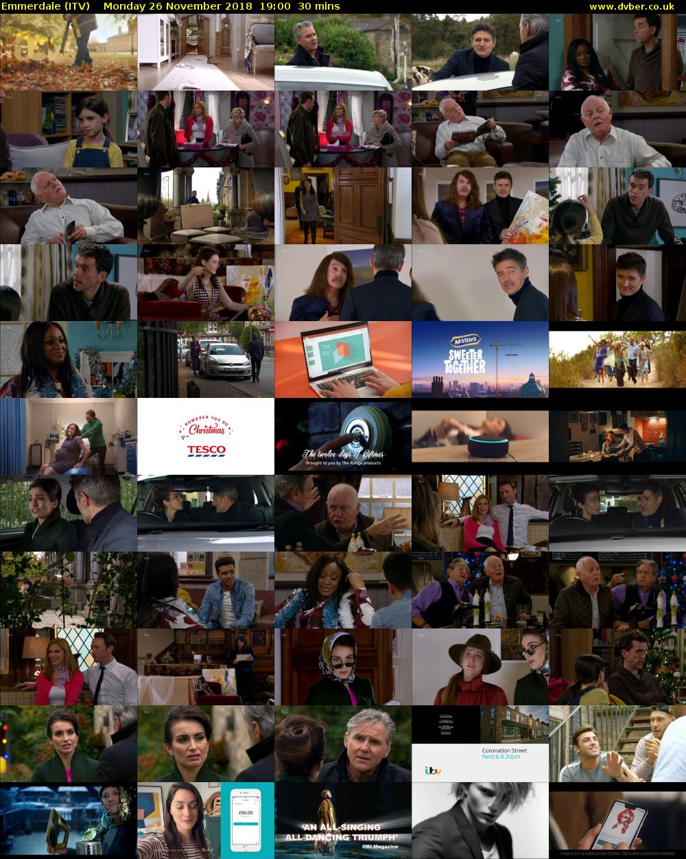 Emmerdale (ITV) Monday 26 November 2018 19:00 - 19:30