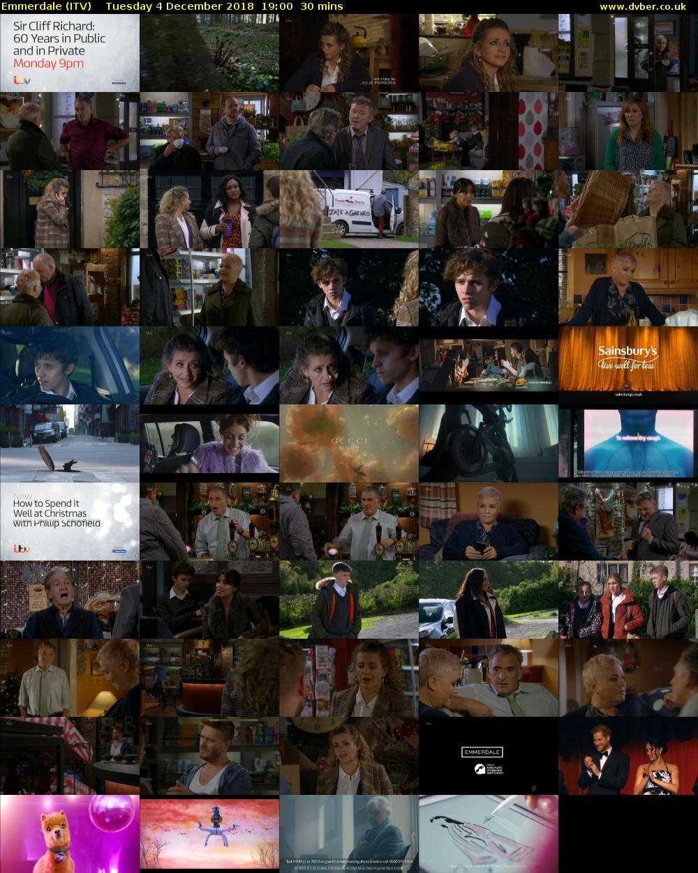 Emmerdale (ITV) Tuesday 4 December 2018 19:00 - 19:30