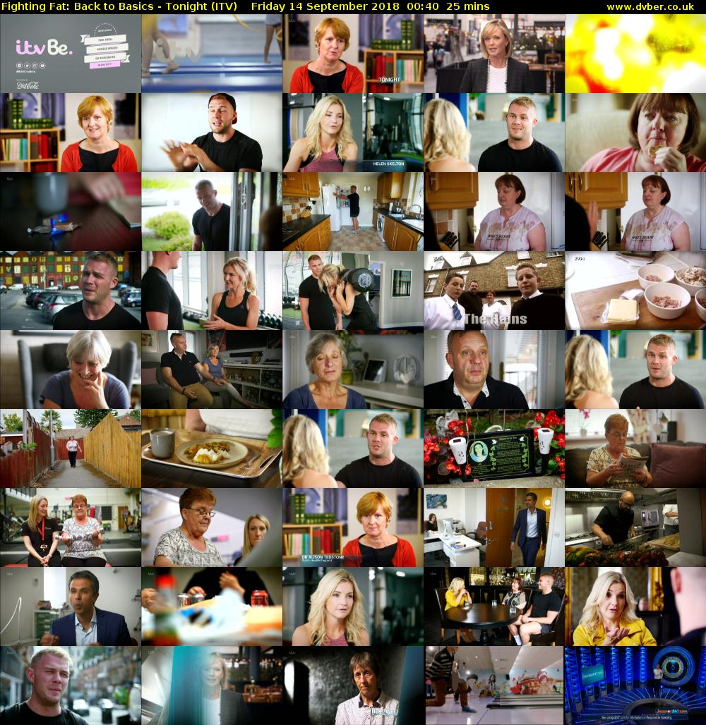 Fighting Fat: Back to Basics - Tonight (ITV) Friday 14 September 2018 00:40 - 01:05