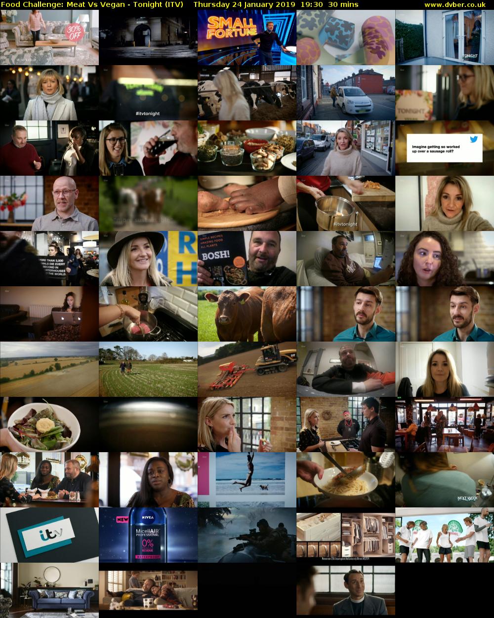 Food Challenge: Meat Vs Vegan - Tonight (ITV) Thursday 24 January 2019 19:30 - 20:00