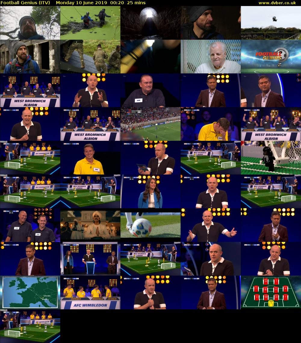 Football Genius (ITV) Monday 10 June 2019 00:20 - 00:45