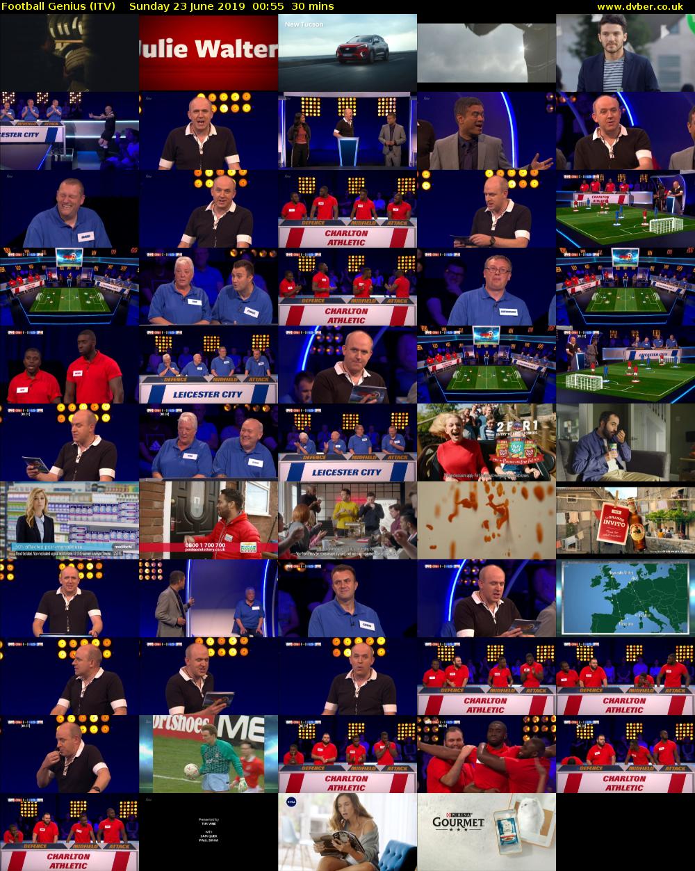 Football Genius (ITV) Sunday 23 June 2019 00:55 - 01:25