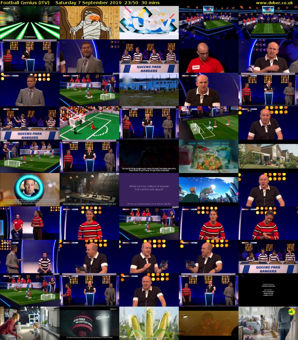 Football Genius (ITV) Saturday 7 September 2019 23:50 - 00:20