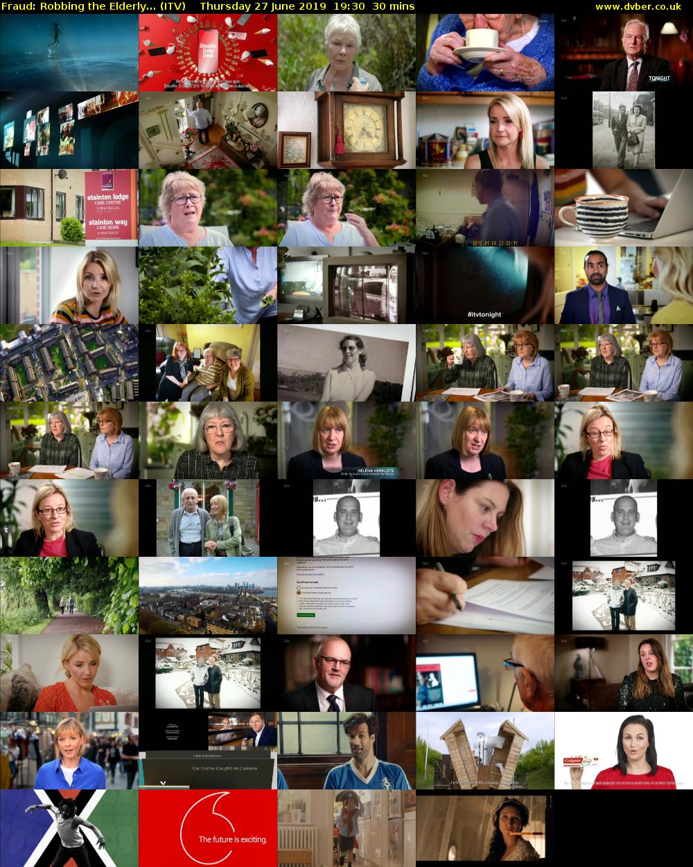 Fraud: Robbing the Elderly... (ITV) Thursday 27 June 2019 19:30 - 20:00