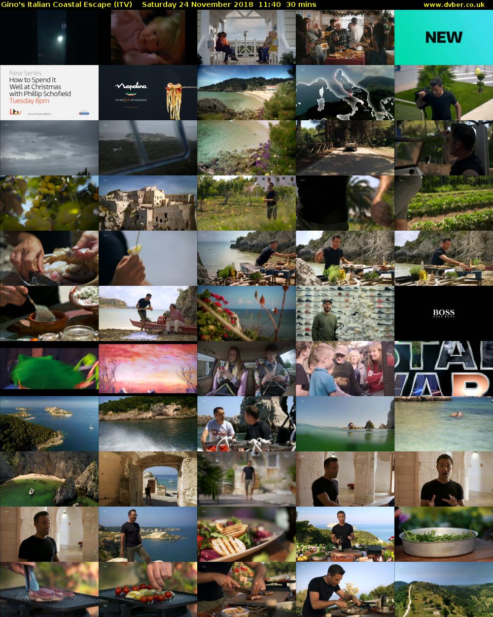 Gino's Italian Coastal Escape (ITV) Saturday 24 November 2018 11:40 - 12:10