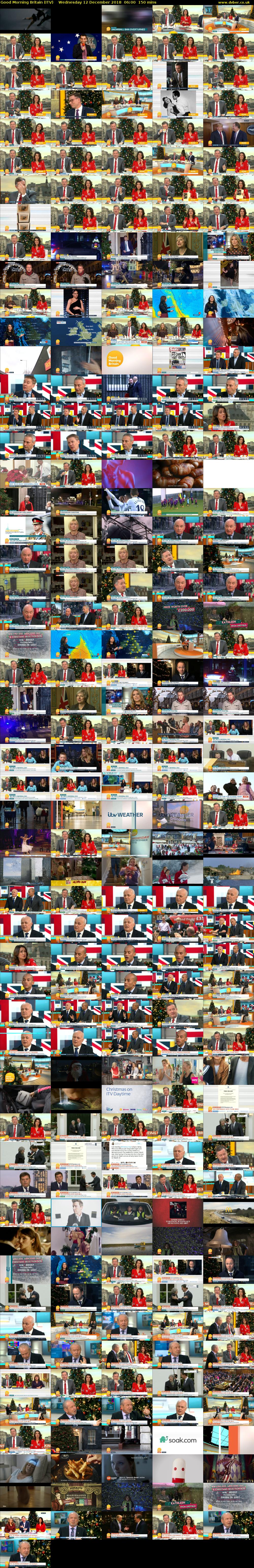 Good Morning Britain (ITV) Wednesday 12 December 2018 06:00 - 08:30