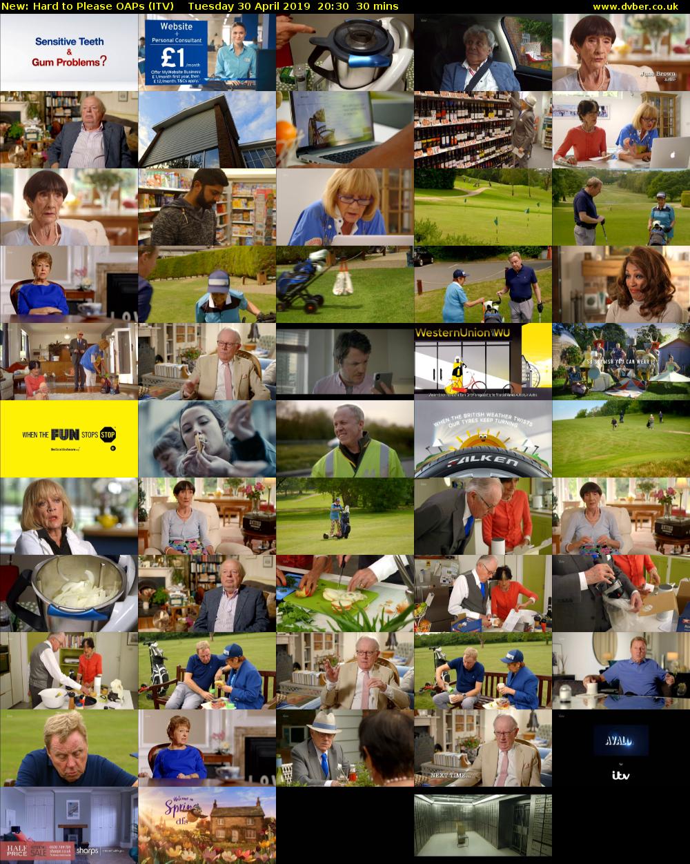 Hard to Please OAPs (ITV) Tuesday 30 April 2019 20:30 - 21:00