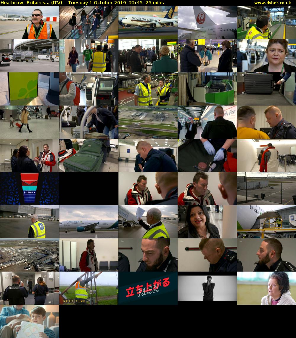 Heathrow: Britain's... (ITV) Tuesday 1 October 2019 22:45 - 23:10