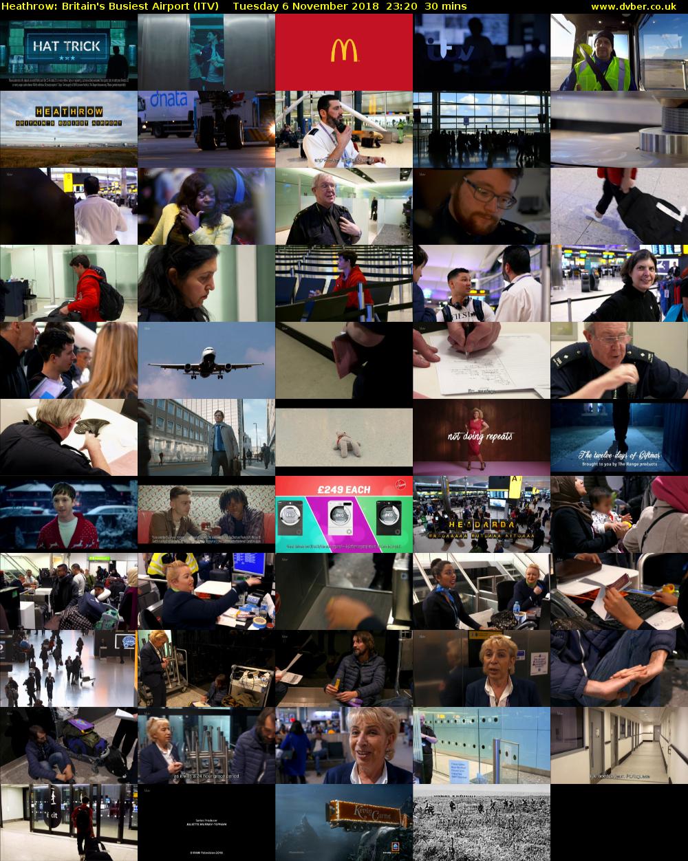 Heathrow: Britain's Busiest Airport (ITV) Tuesday 6 November 2018 23:20 - 23:50
