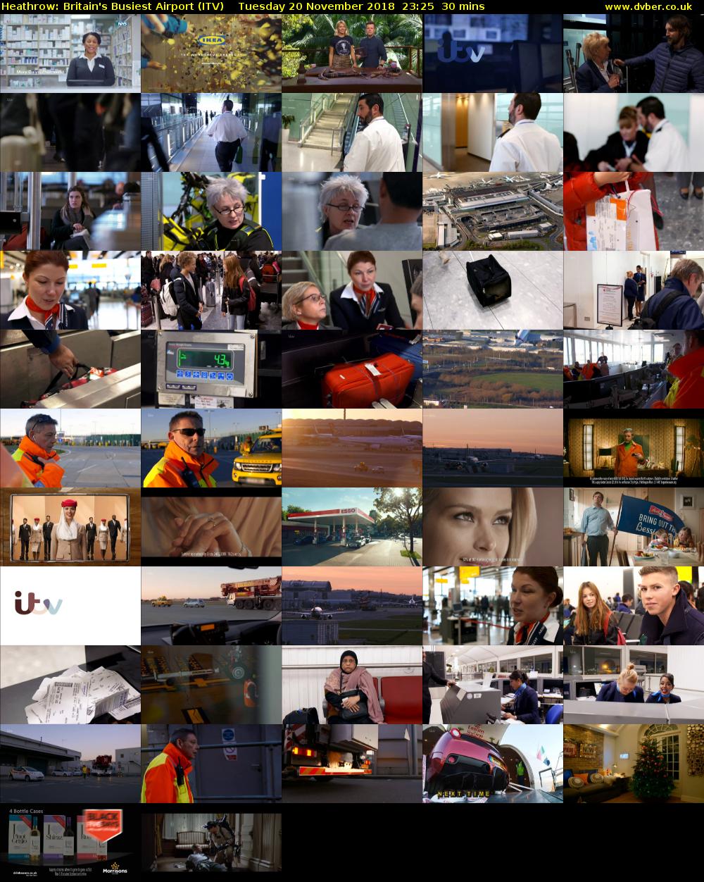 Heathrow: Britain's Busiest Airport (ITV) Tuesday 20 November 2018 23:25 - 23:55