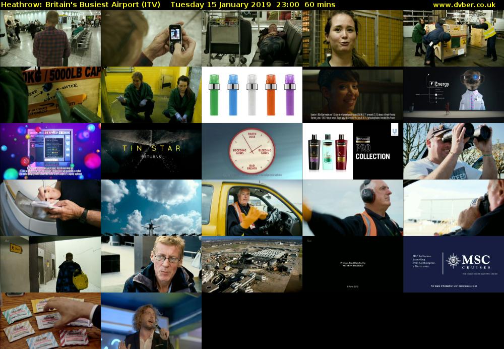 Heathrow: Britain's Busiest Airport (ITV) Tuesday 15 January 2019 23:00 - 00:00