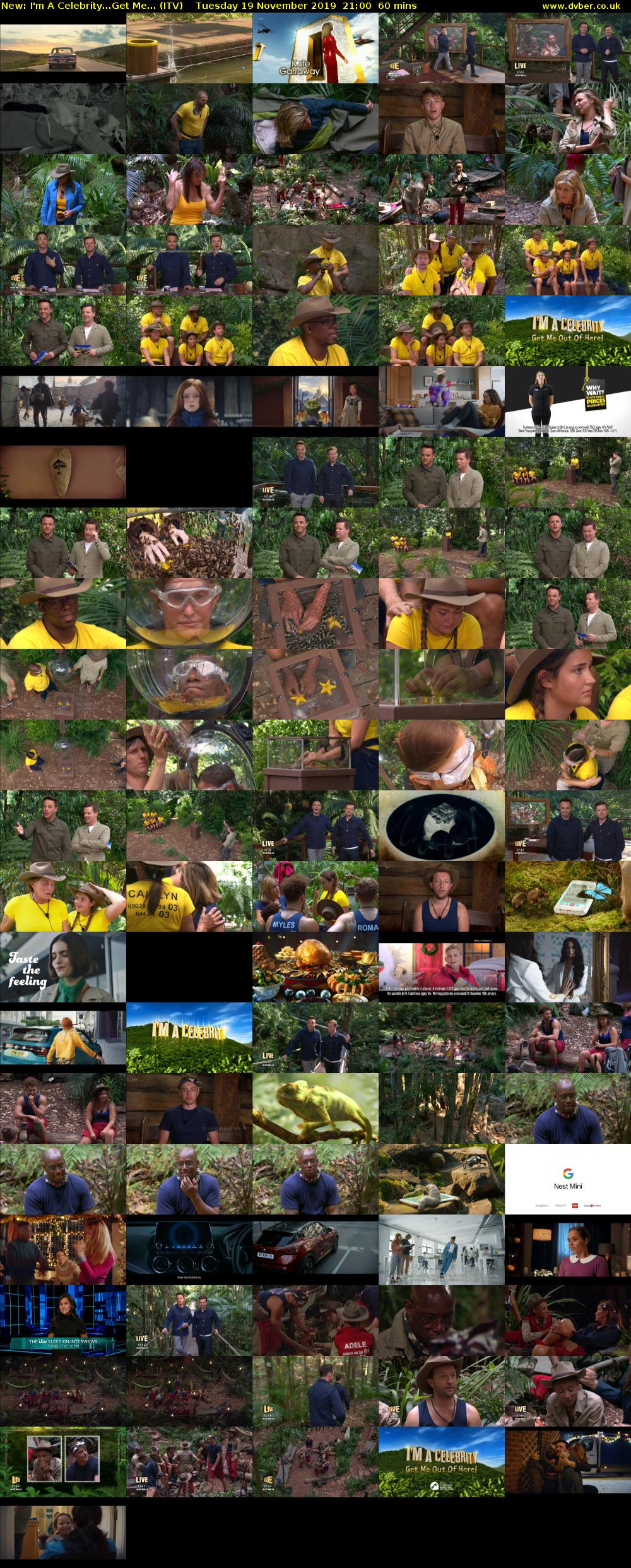 I'm A Celebrity...Get Me... (ITV) Tuesday 19 November 2019 21:00 - 22:00