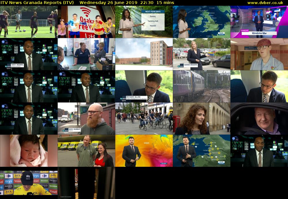 ITV News Granada Reports (ITV) Wednesday 26 June 2019 22:30 - 22:45
