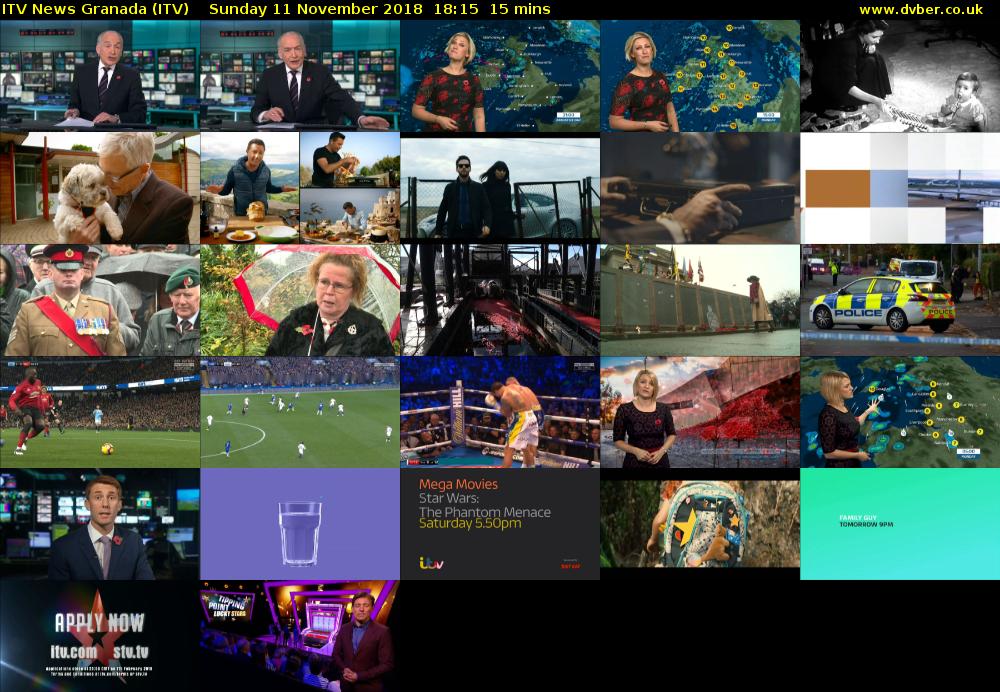ITV News Granada (ITV) Sunday 11 November 2018 18:15 - 18:30