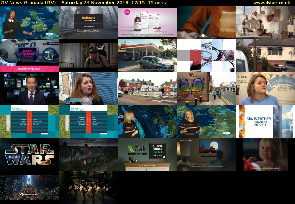 ITV News Granada (ITV) Saturday 24 November 2018 17:15 - 17:30