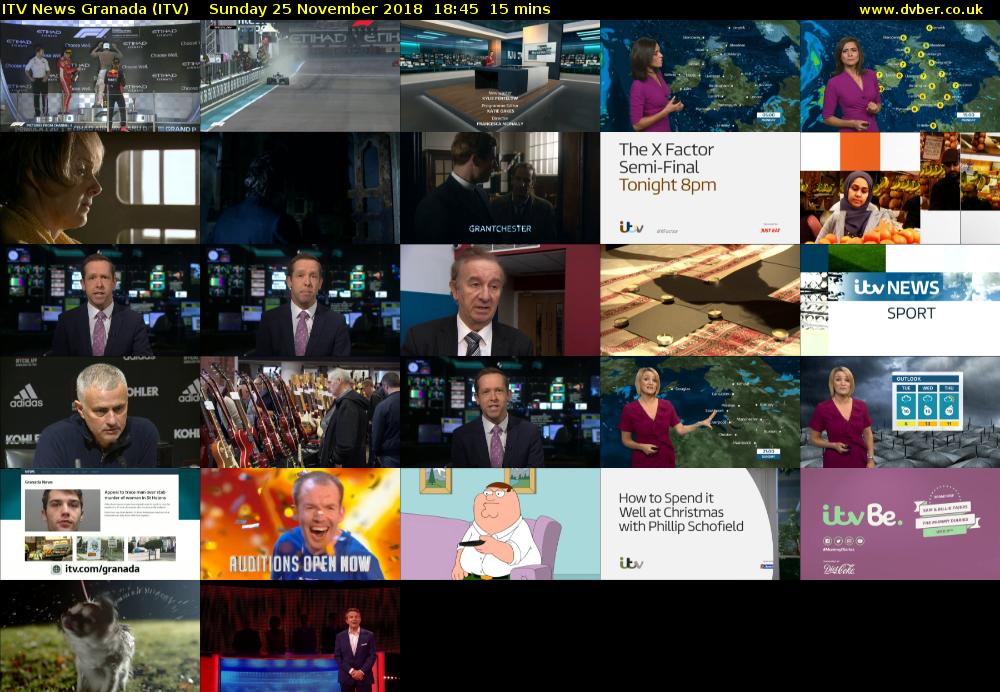 ITV News Granada (ITV) Sunday 25 November 2018 18:45 - 19:00