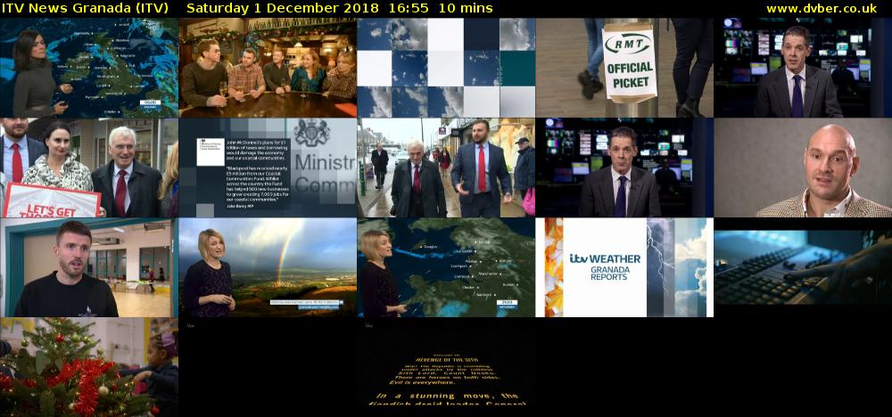 ITV News Granada (ITV) Saturday 1 December 2018 16:55 - 17:05