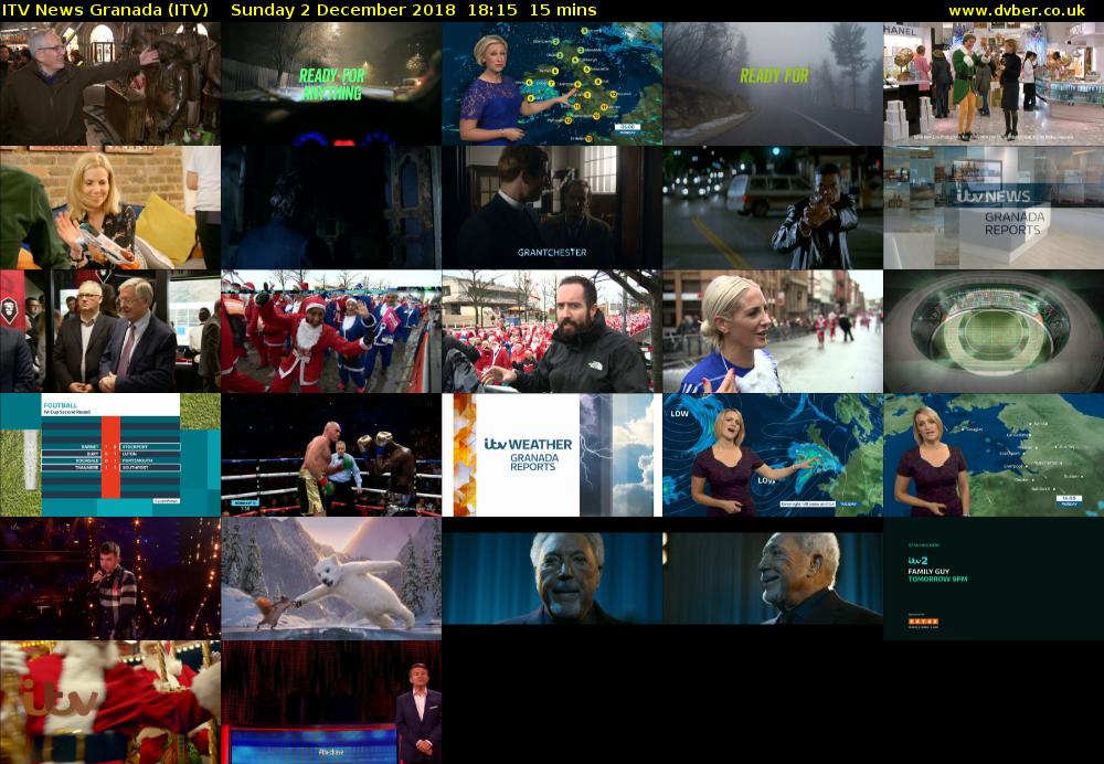ITV News Granada (ITV) Sunday 2 December 2018 18:15 - 18:30
