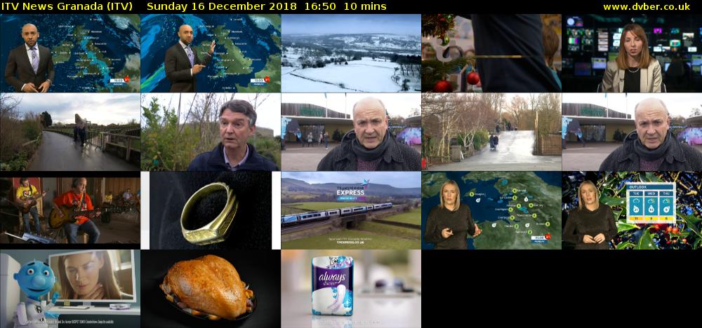 ITV News Granada (ITV) Sunday 16 December 2018 16:50 - 17:00