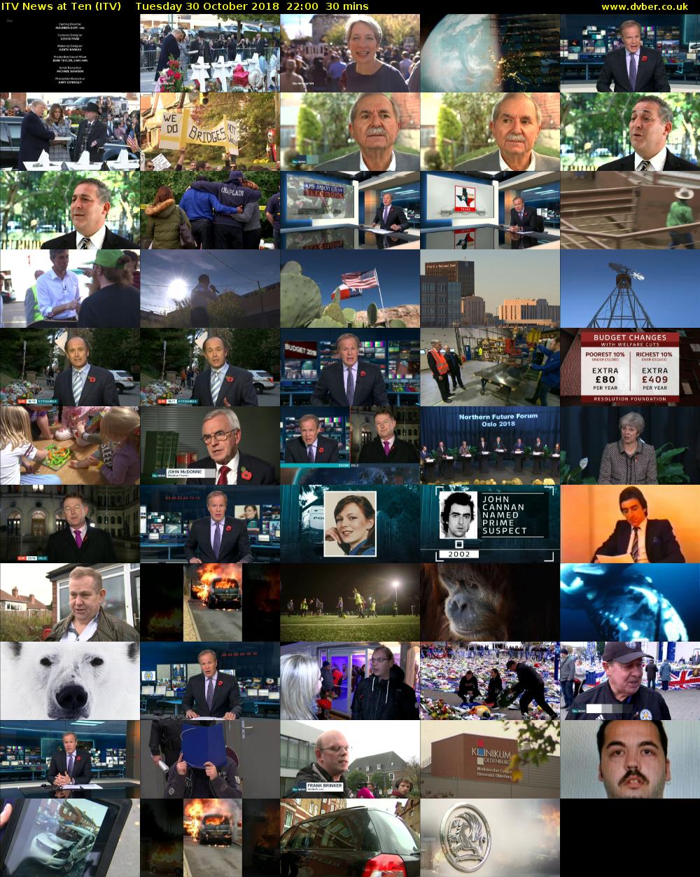 ITV News at Ten (ITV) Tuesday 30 October 2018 22:00 - 22:30