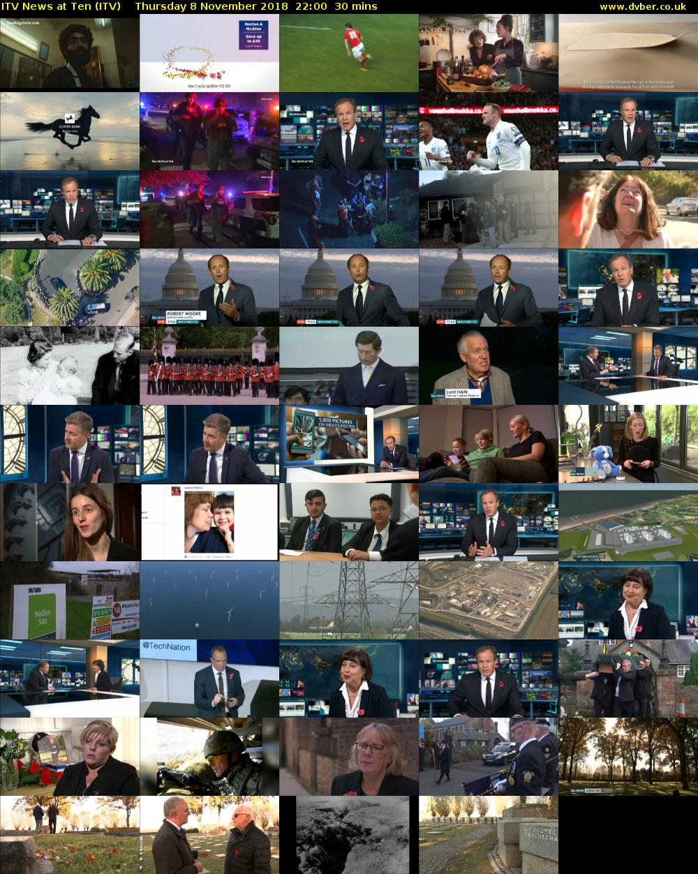 ITV News at Ten (ITV) Thursday 8 November 2018 22:00 - 22:30