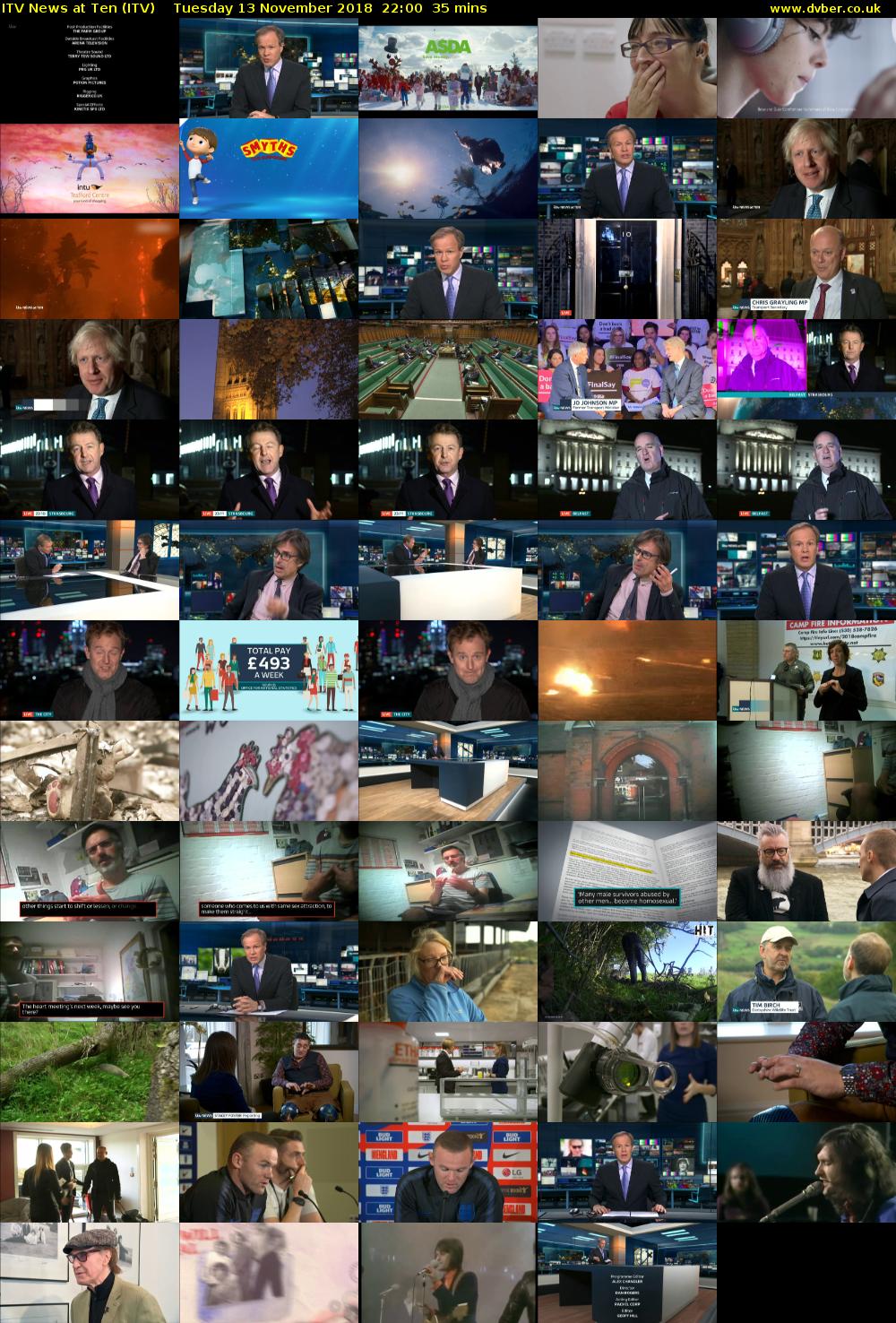 ITV News at Ten (ITV) Tuesday 13 November 2018 22:00 - 22:35