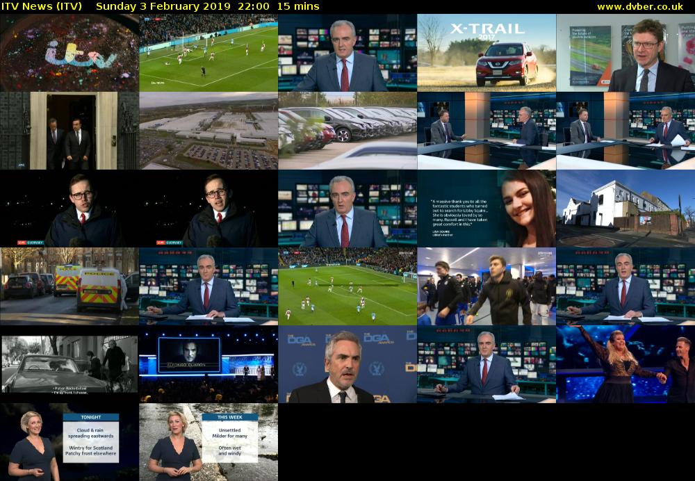 ITV News (ITV) Sunday 3 February 2019 22:00 - 22:15
