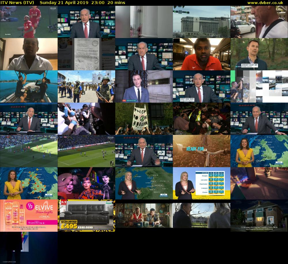 ITV News (ITV) Sunday 21 April 2019 23:00 - 23:20