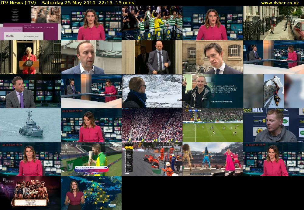 ITV News (ITV) Saturday 25 May 2019 22:15 - 22:30